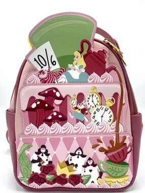 Disney Loungefly Pink and White Logo Plaque Crossbody